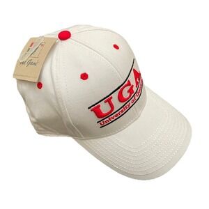 NEW Georgia Bulldogs UGA Split 3 Bar The Game Snapback Hat White